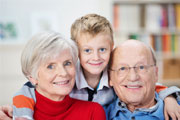 Elder couple with grandchild